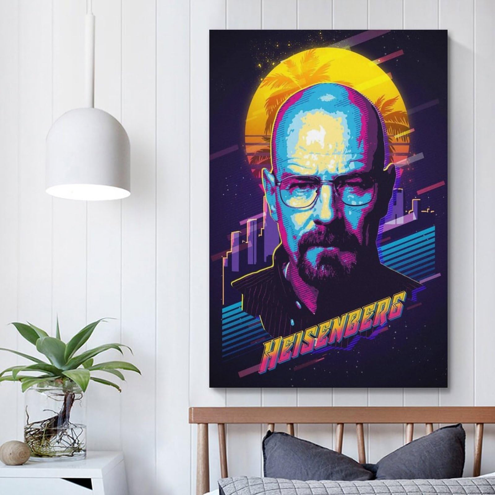 Walter White Heisenberg Lets Cook Breaking Bad Art Poster Su Tela Decorazione Da Parete Stampa Artistica Da Parete Per Soggiorno Camera Da Letto Decorazione Cornice Stile Cornice 30 X 45 Cm - Foto 2