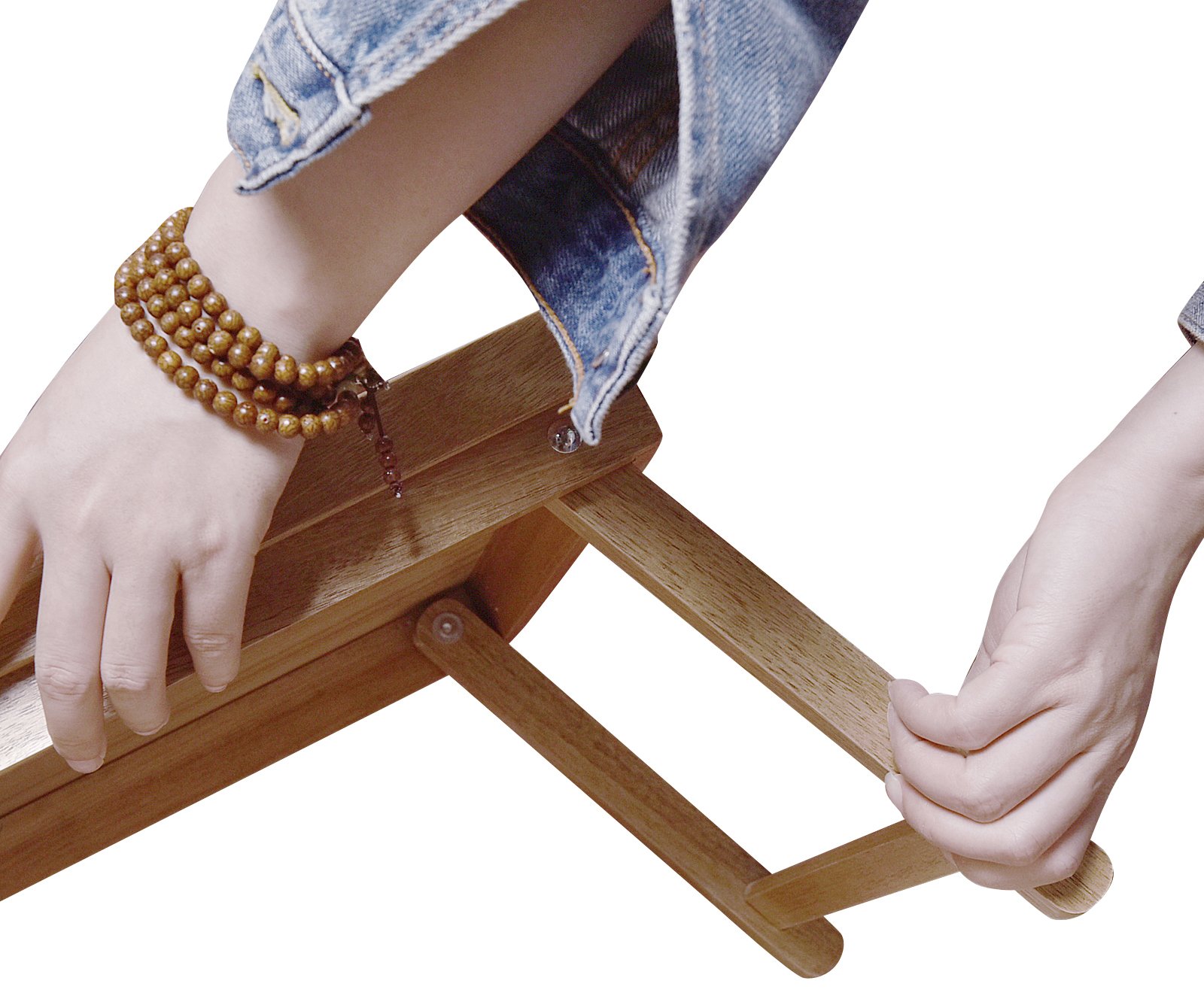 WELLAND Acacia Wood Breakfast Bed Tray Serving Tray with Handle