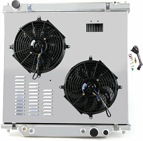 Miniatura 1 de Enignelooc Relé de ventilador de cubierta de radiador de aluminio de 3 filas para Ford F-250 F-350 Super Duty Expedition Eddie BauerLimitedXLSXLT