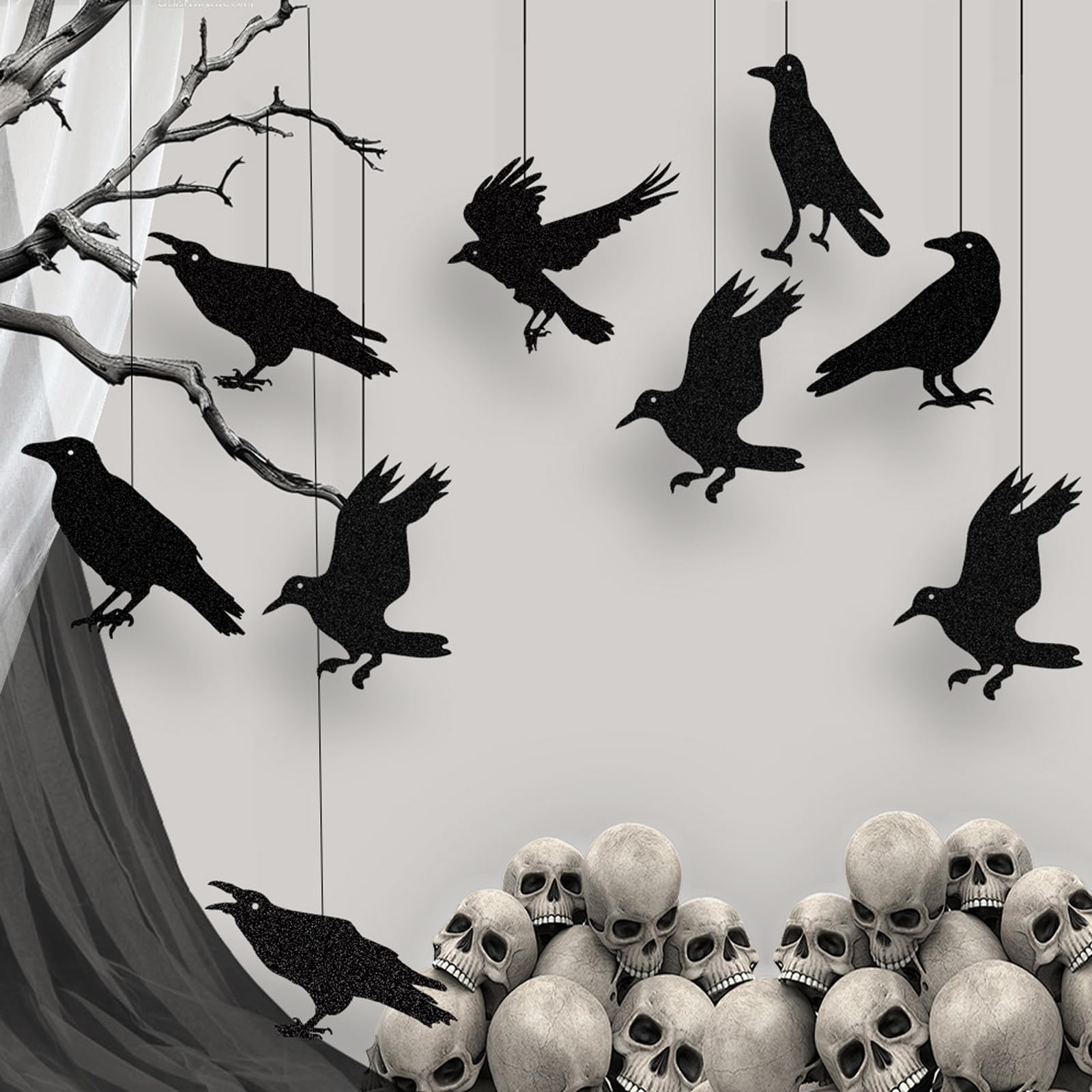 Outus 12-teiliges Gruselbilder-Set – Gothic-Porträts, Ca. 34x26 Cm, Für Halloween-Deko (ohne Rahmen)