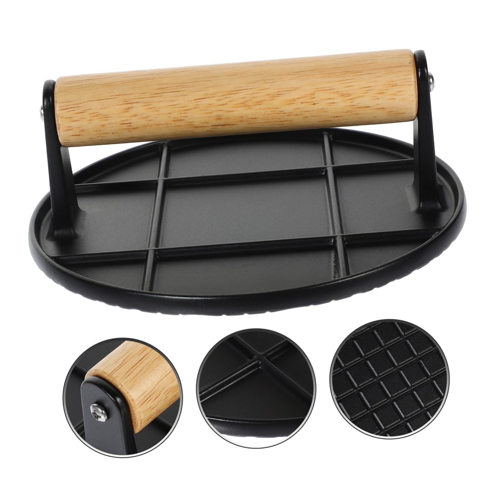MAGICLULU 5 Piezas Plato para Hornear y Freír Tocino De Pastel De Carne Herramienta para Prensar Carne para Hamburguesas Herramienta De Cocina Aleación De Aluminio