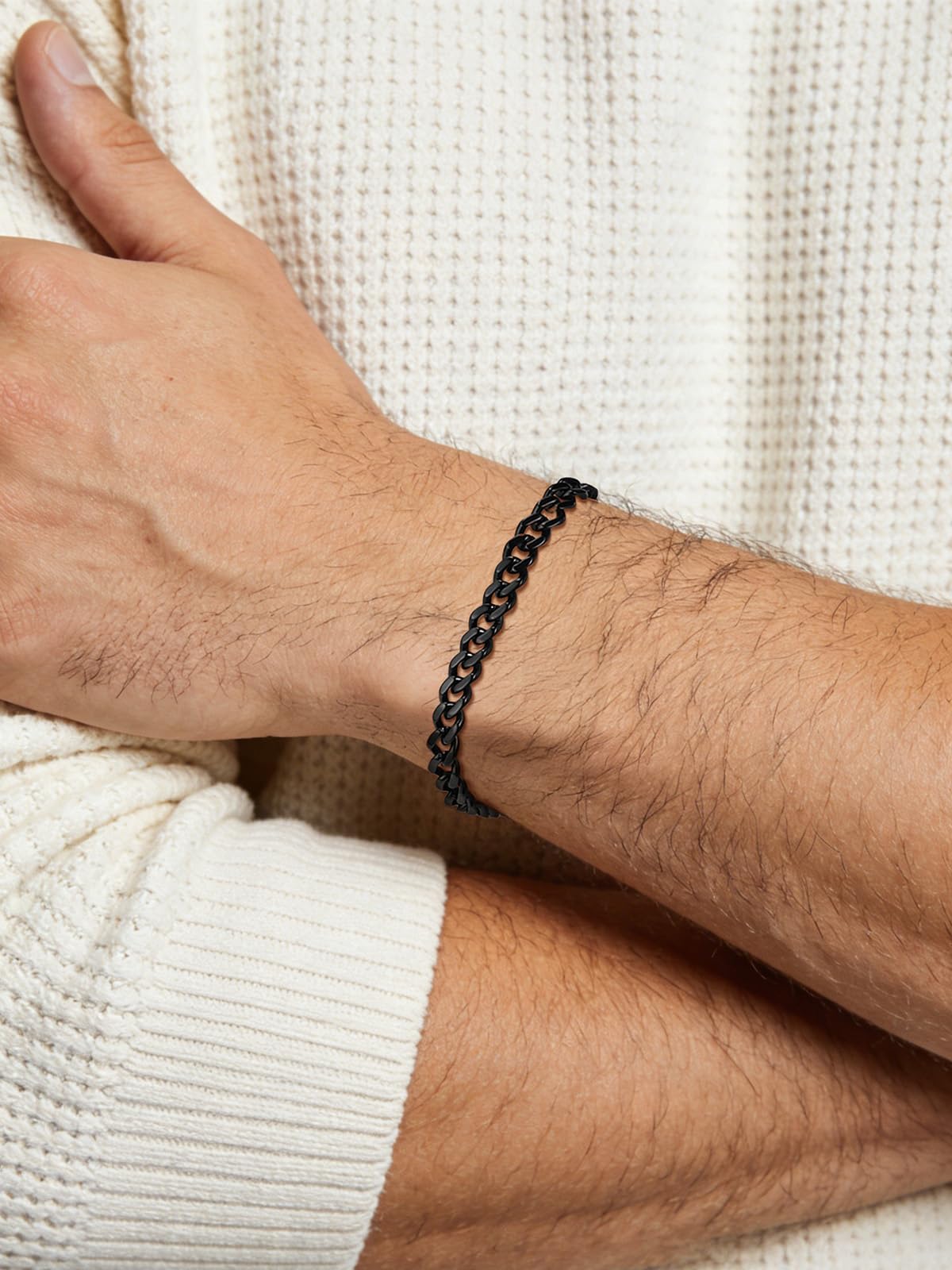 FindChic Panzerarmband Herren Damen Edelstahl Armreif 5mm 7mm 9mm 12mm Armband mit Schmuckbox Hip pop Schmuck für Valentinstag Geburtstag