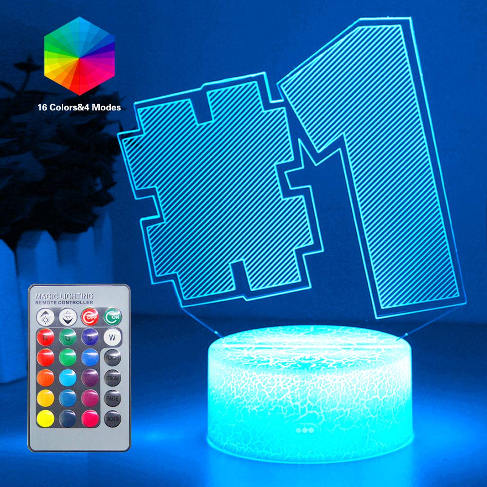 Victory Royale Light Lamp Remote Controlled 3D Vision Effect Night Lights with 16 Colors Changeable 4 Flash Modes Game Art Deco for Game Fan Game Room Bedroom(Victory Royale (Remote))