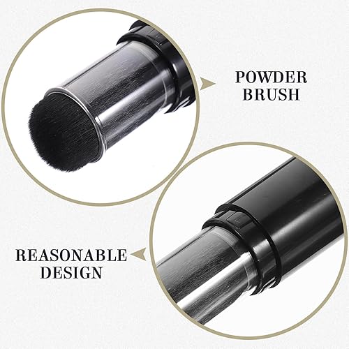 Miniatura 5 de Beaupretty Cepillo aplicador de aerosol de viaje reutilizable recargable con botella de polvo suelto recargable, tarro retráctil prensado para