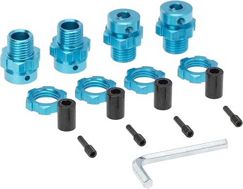 Miniatura 2 de Bujes de rueda estriados de aluminio de 0.669 in, adaptadores de extensión espaciadores hexagonales amplios y más largos, compatible con 110 traxxas