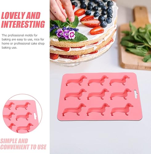 Miniatura 3 de UPKOCH Bandeja de silicona para cubitos de hielo en forma de perro, 2 unidades, molde de hielo, moldes de chocolate para dulces, galletas, fondant,