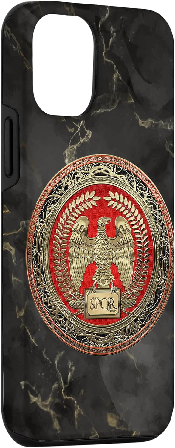 Black Marble | Gold Eagle | Ancient Roman Empire | SPQR Rome Case for iPhone 12/12 Pro