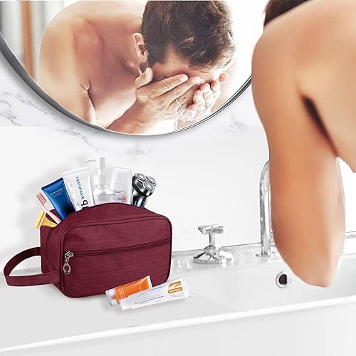 Miniatura 7 de Bolsa de aseo personal, bolsa de viaje de gran capacidad para artículos de tocador, organizador de artículos de tocador de tela Oxford impermeable