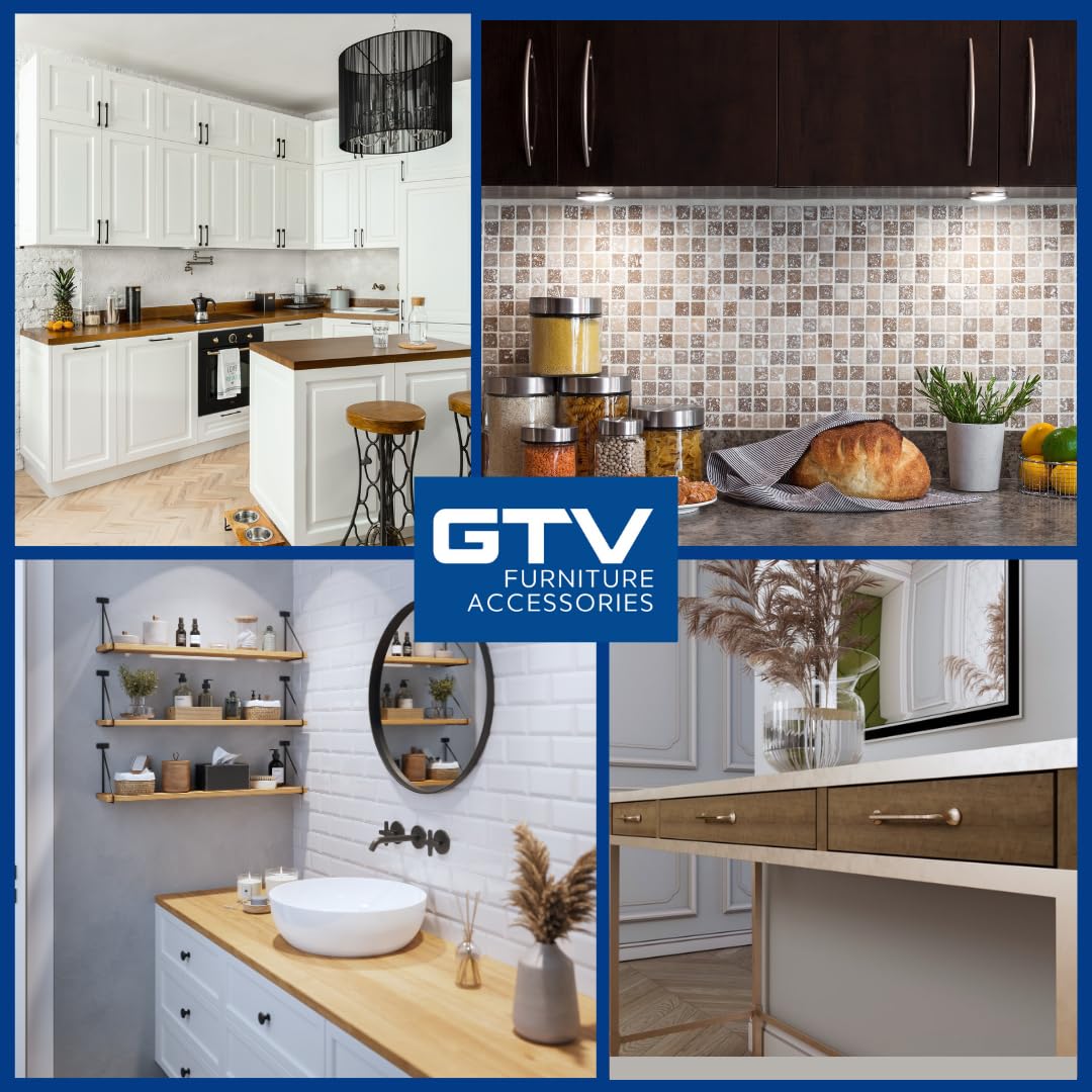 GTV - Bergamo Pomello Diametro 3 cm I Pomelli per Mobili con Viti I Pomelli per Armadio Pomelli Cucina Pomello Porta Cassetto Pomello Maniglie Mobili I Champagne