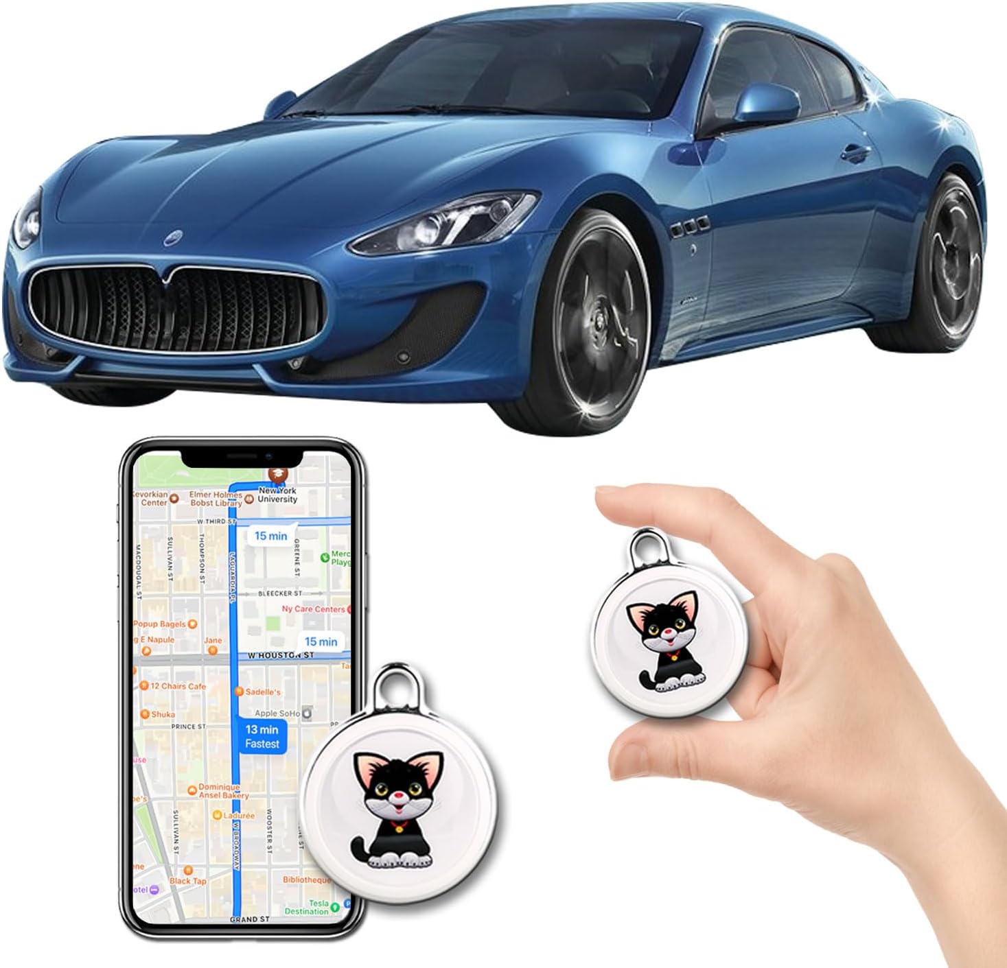 Cat Tracker for Indoor & Outdoor Cats & Dogs with Unlimited Range – 365-Day Battery Life iOS & Android Compatible No Subscription or Monthly Fee Kitten Finder with Real-Time Alerts Easy to Use