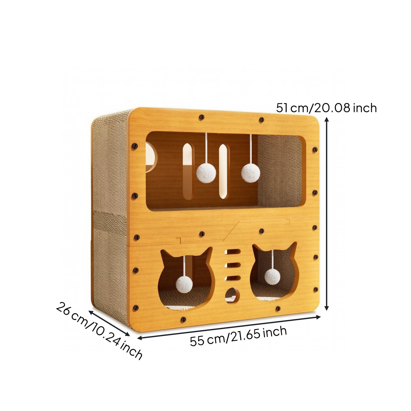 Casetta con Lettino Interno Riciclabile, style to 5, 55 × 26 × 51 Cm