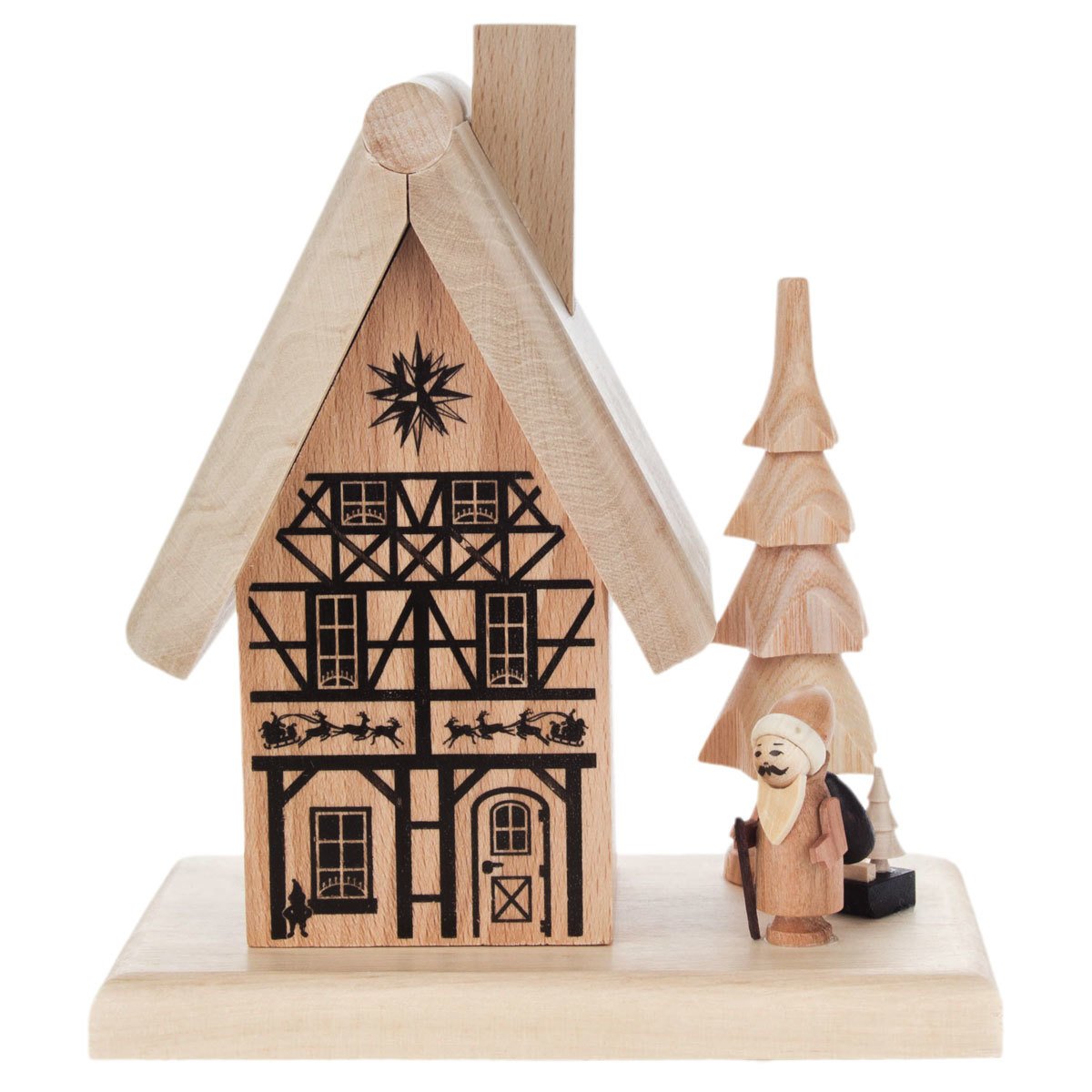 Dregeno Santa House Cabin German Smoker - Wooden Incense Holder