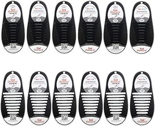 6 Pairs No Tie Shoelaces for Adults, Oumers Upgrade Lazy Tieless Silicone Shoelaces Sneaker Rubber Shoelaces for Man Woman Sneaker Board Casual Shoes|Concise Fashion, Durable Easy Installation