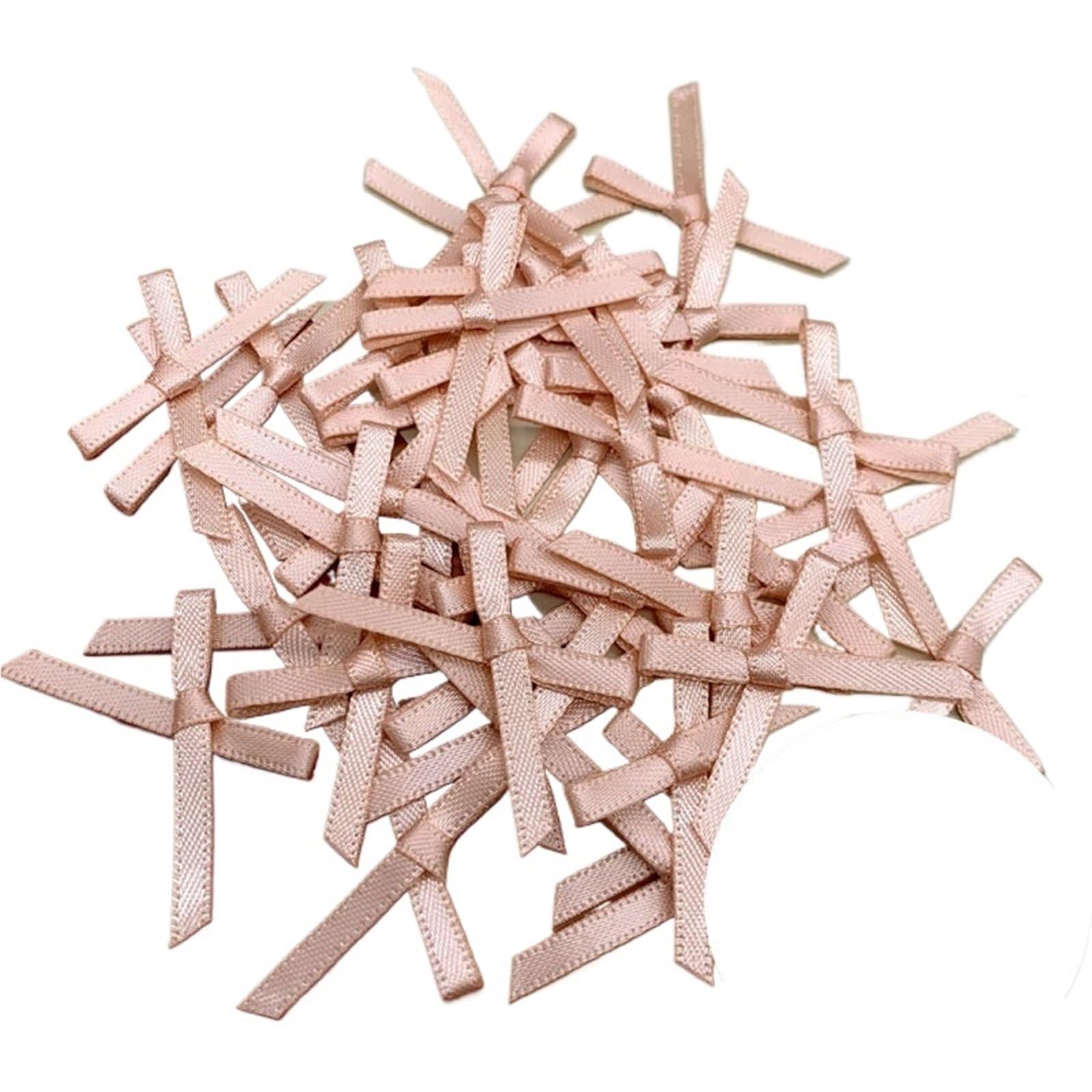 UJEDFHV Mini Bow Mini Satin Ribbon Bows Bow For Crafts Flower DIY for DIY Crafts(19pink,100Pcs)
