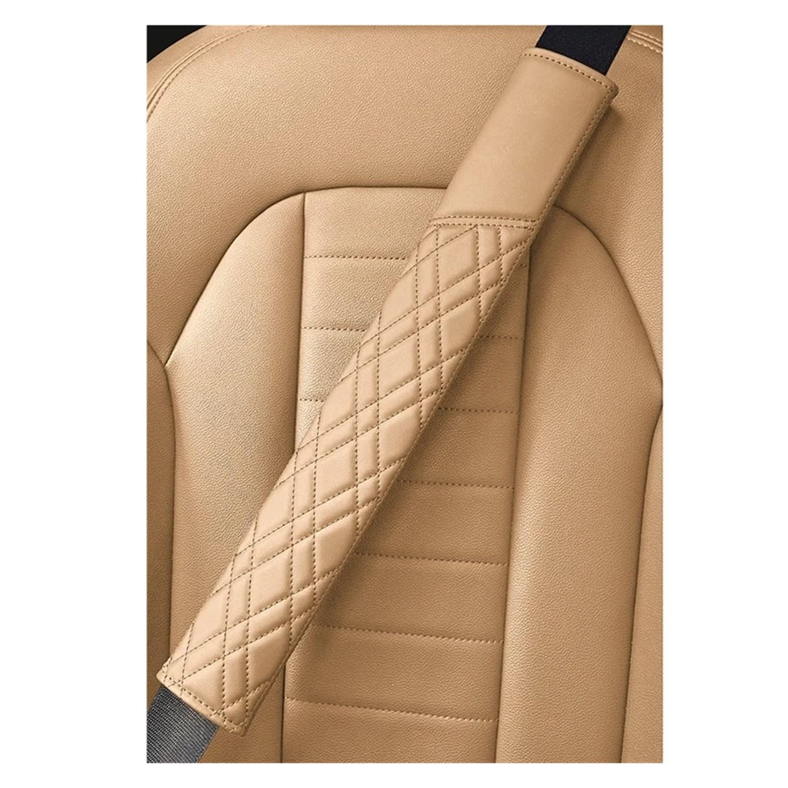 Protector de cinturón Almohadillas Para Cinturón Seguridad Coche Almohadilla Universal Cuero Para Correa Hombro Funda Cojín Protector De Seguridad Almohadilla cinturón(Light Brown2)