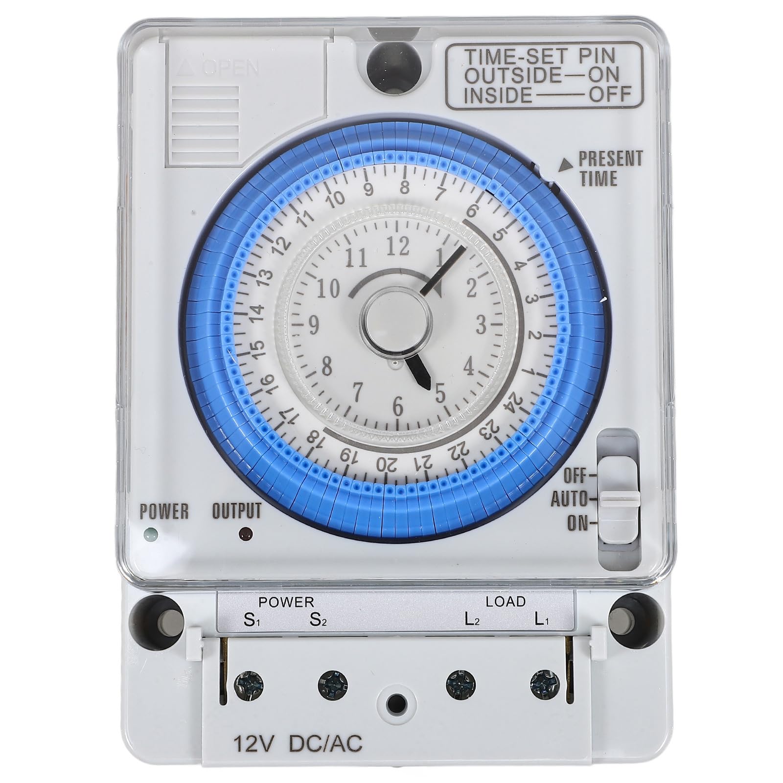 Temporizador Industrial, Temporizador mecánico, temporizadores mecánicos de Interior, PC Blanco, 12V-380V, para Cocina y hogar, portátil y fácil de Usar