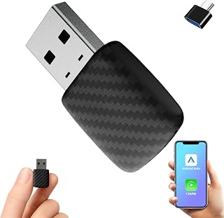 Wireless CarPlay & Android Car Adapter, Bluetooth 5.0 Mini Adapter for Vehicle, Wireless Plug and Play with USB Port, Compatible with Wired Carplay or Android Car