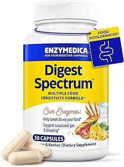 Digest Spectrum, Advanced Digestive Enzymes for Women and Men, Supports Digestion and Multiple Food Intolerances, Fast-Acting Formula for Gas and Bloating Relief, 30 Capsules