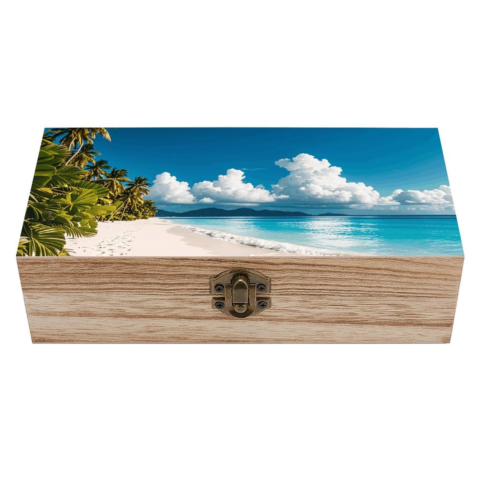 Amazon.com: Rrtsmsgh White Beach Tropical Sea Wooden Storage Box