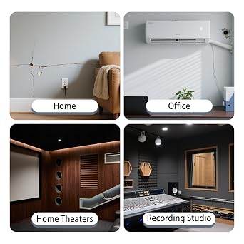 TroyStudio Acoustic Sealant Kits, Pack of 8 Moldable Sealing Putty with 4 x 16.4 Butyl Sealant Tape Blocking Sound Noise Leakage Caused by Wall Holes Gaps Cracks Air Conditioning Holes Drain