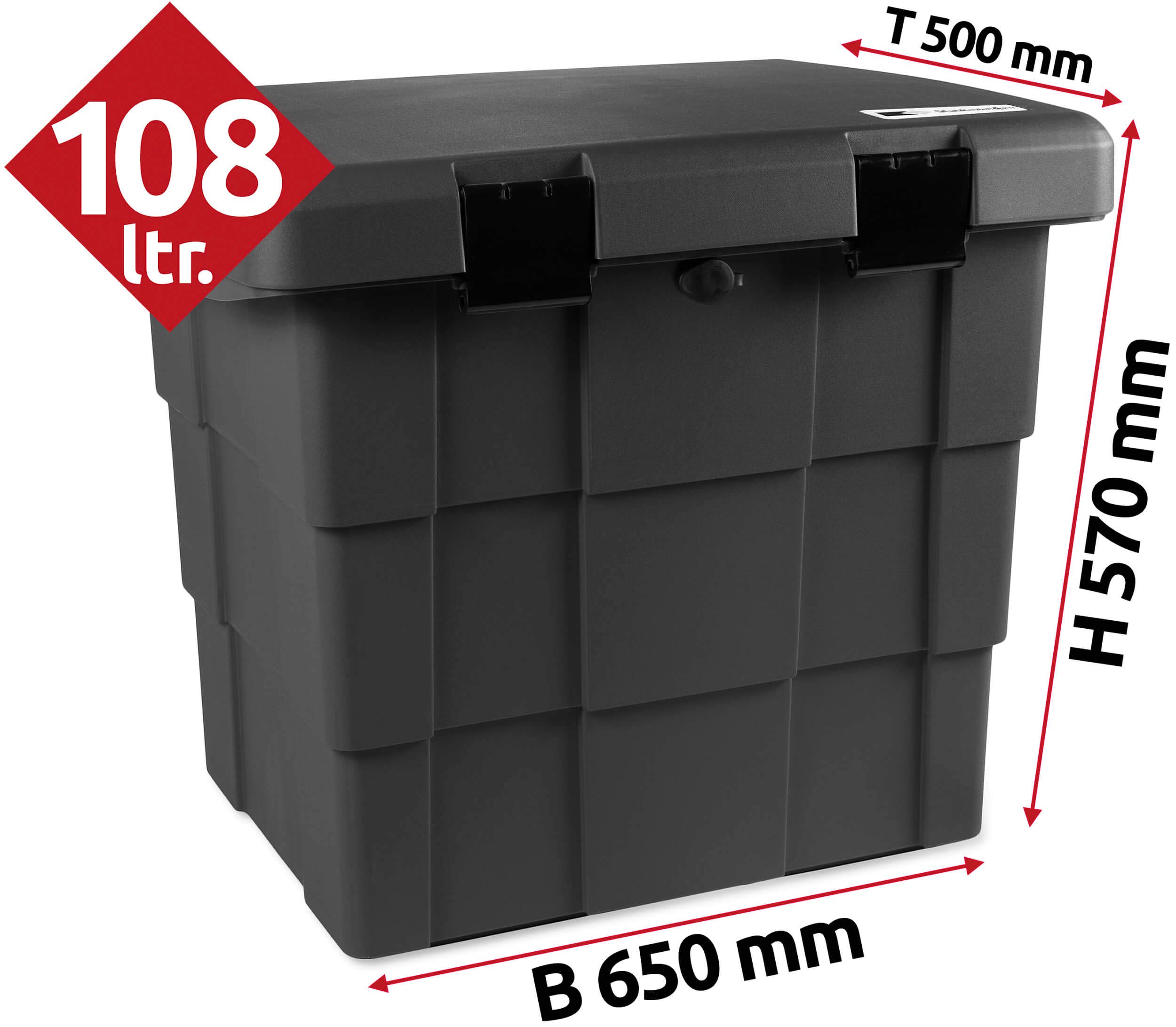 108l abschließb. Streugutbehälter Streukiste f. Ölbindemittel Salz Sand Katzenstreu etc. Staubox Lagerbox