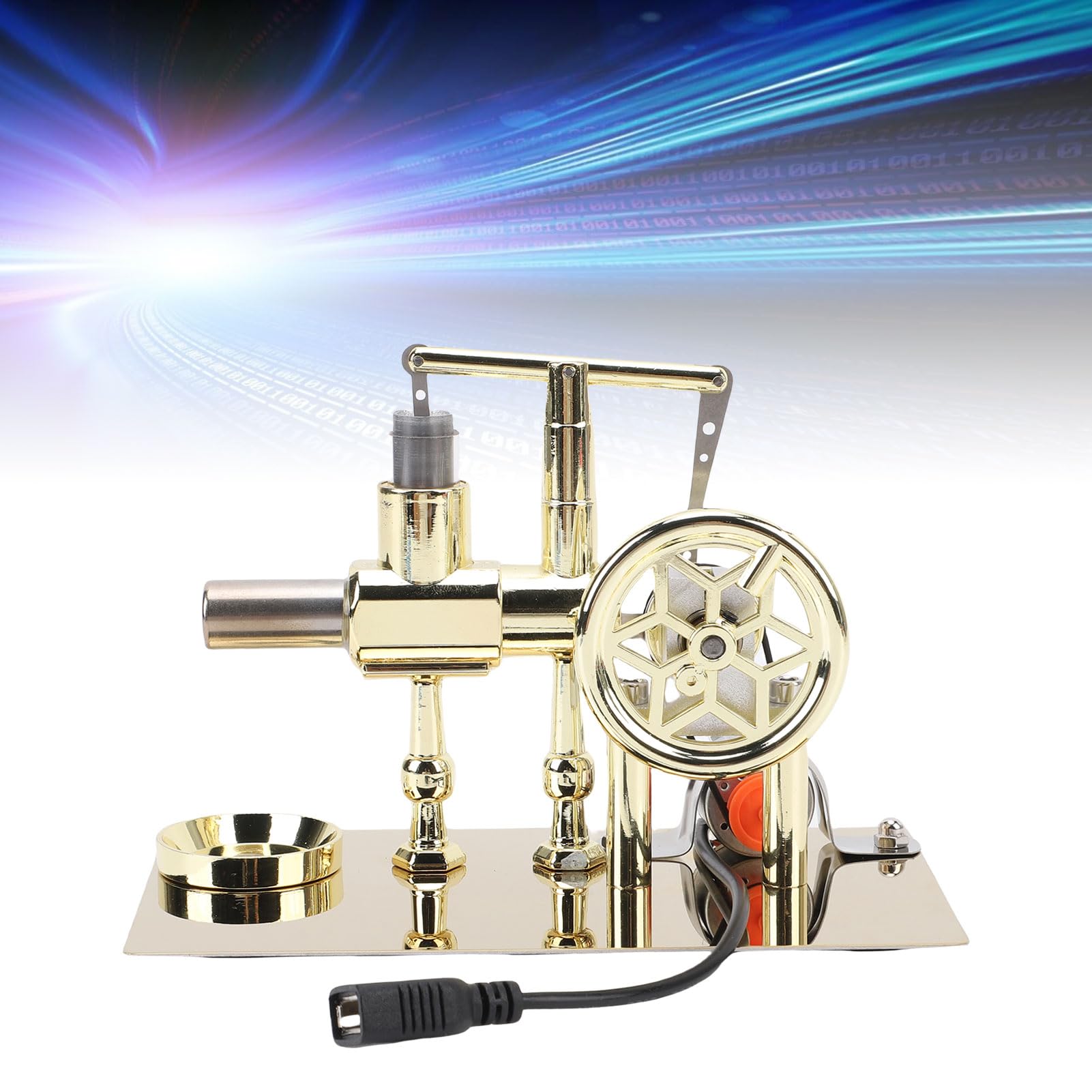 Tbest Modello di Motore Stirling con Luce LED Generatore di Calore Modello di Motore Kit Didattico per Adulti Giocattolo Educativo da Tavolo Modalità Stirling Principale del Corpo del di Materiale del