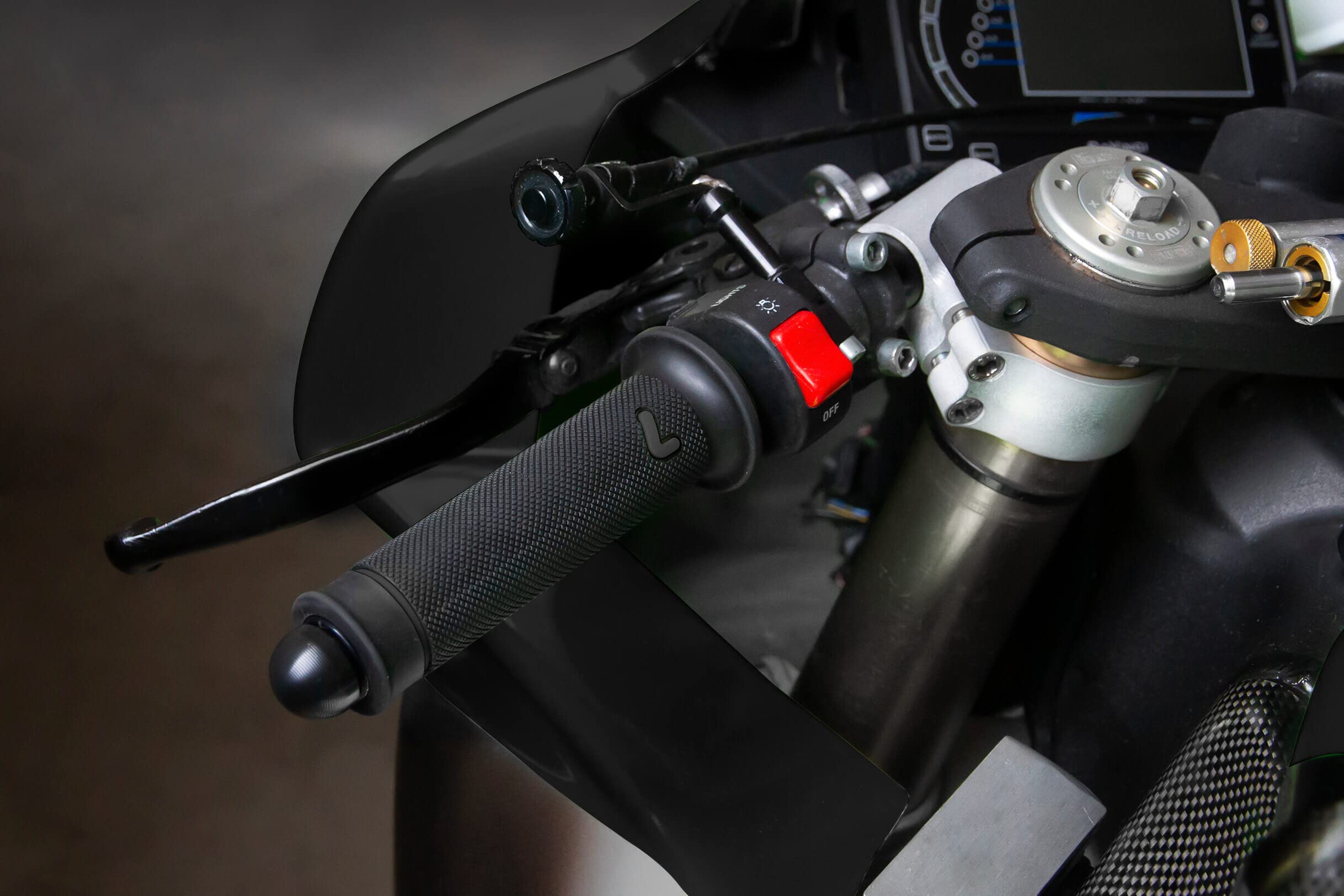 Lampa 90578 Sport-Grip, manopole per Manubrio Moto universali Set 2 Pezzi Destra e Sinistra in Gomma- Nero