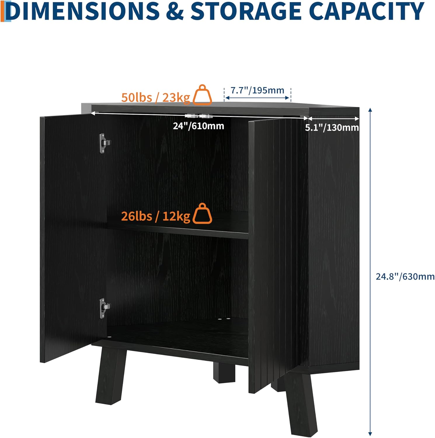 TrailBlaze Industrial 3-Tier Wooden Corner Storage Cabinet – Space-Saving Freestanding Triangle Unit with Adjustable Shelves, Doors – Organizer for Living Room, Kitchen, Bedroom, Bathroom