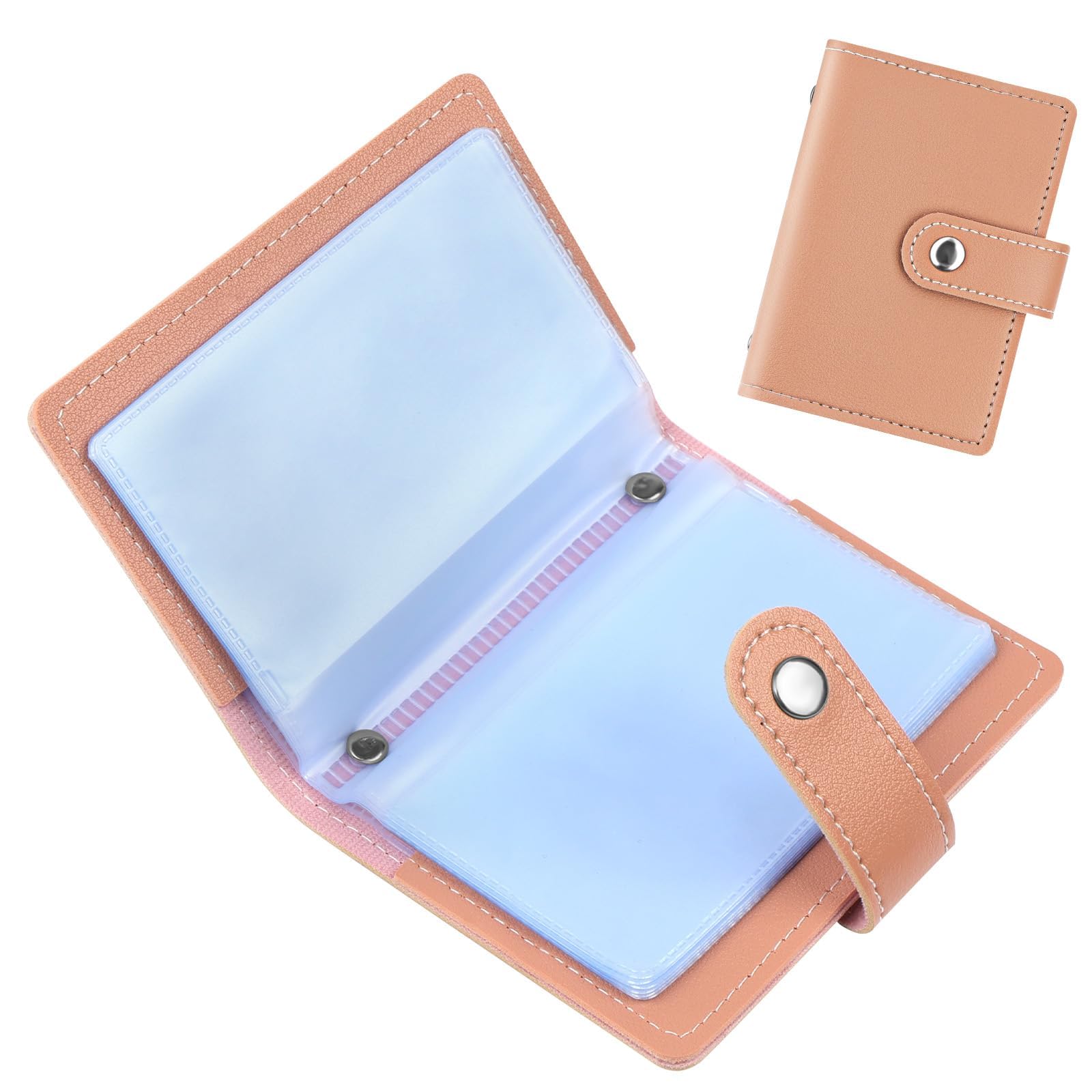 Credit Card Holder for Women Men, Slim RFID Blocking Debit Card Wallet Soft PU Leather ID Bank Card Case with 26 Thickening Card Slots Travel Business Card Case (Pink)-picture-16