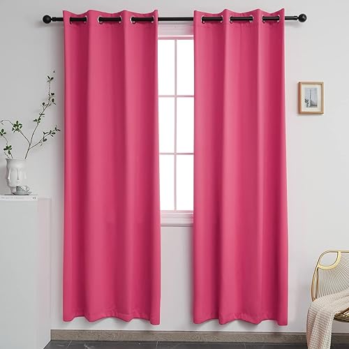 Miniatura 77 de YGO Cortinas opacas lilas para oscurecer la habitación de las niñas, con aislamiento térmico, paneles de cortina para sala de estar, para