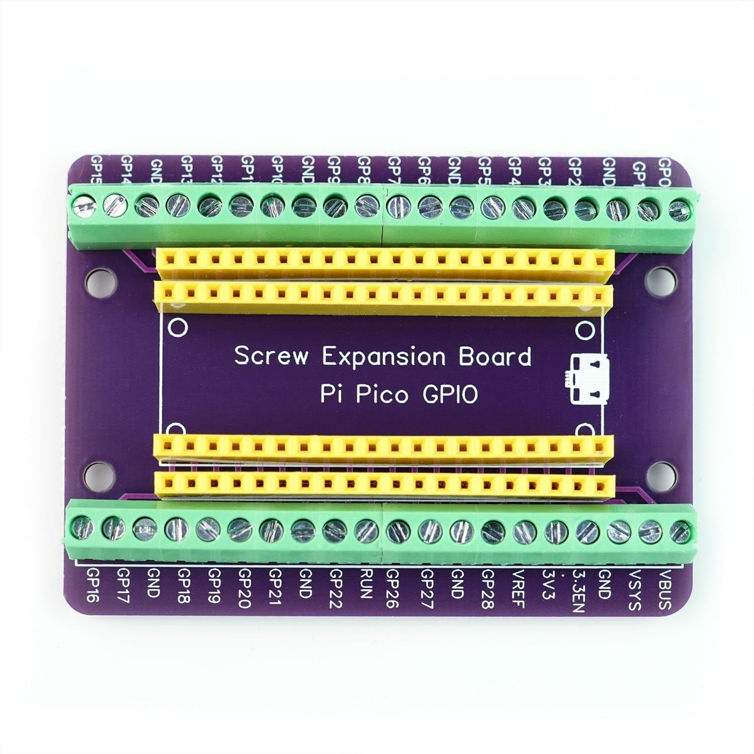 BerryBase Breakout Board mit Schraubklemmen und Buchsenleisten für Raspberrry Pi Pico