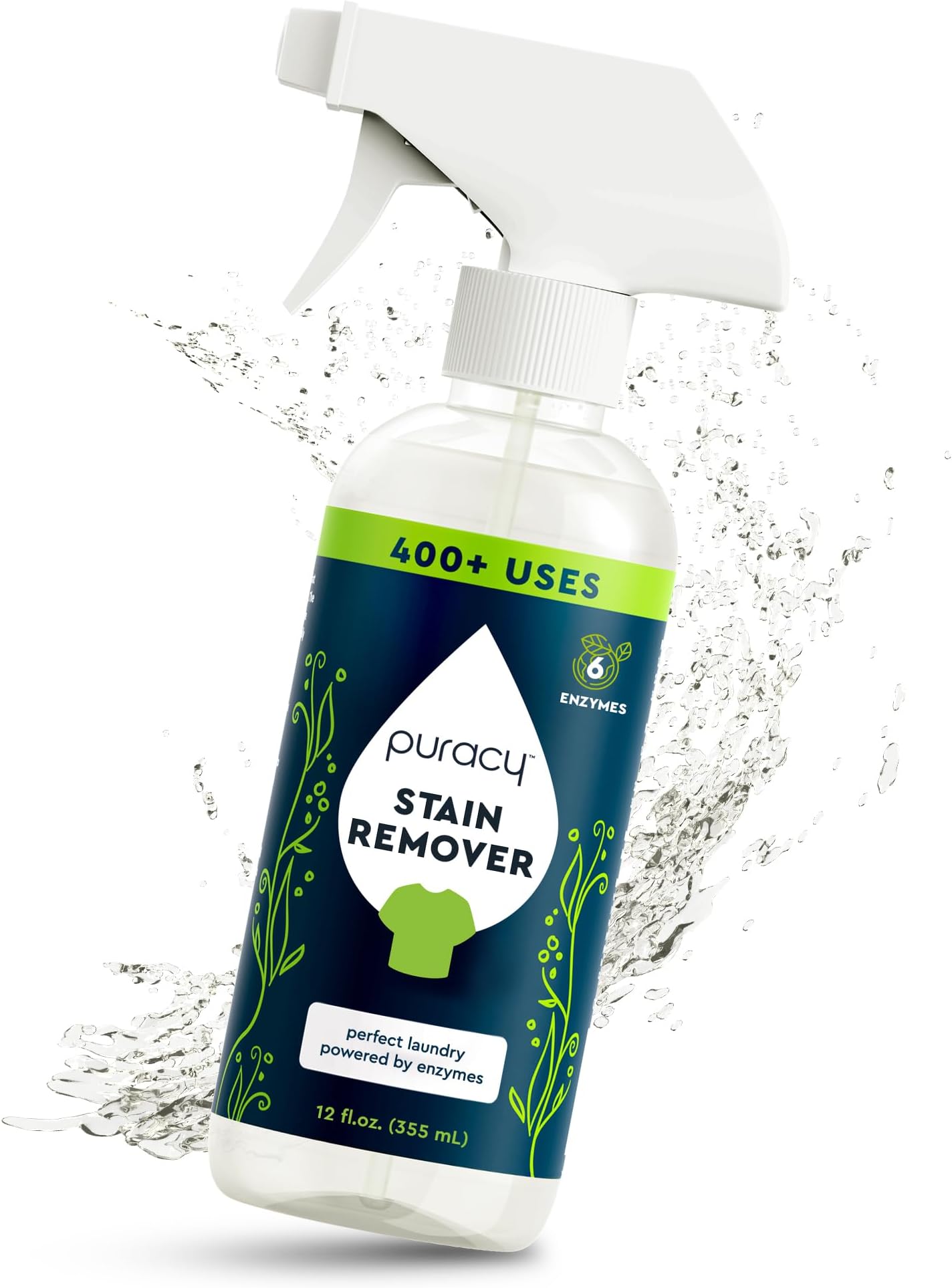 Stain Remover - Cleaning Spray, Clothes Stain Remover for Clothes, Laundry Stain Remover Spray for Clothes, Travel Stain Remover, Oil Stain Remover - Natural Spot Cleaner - Free&Clear 12oz