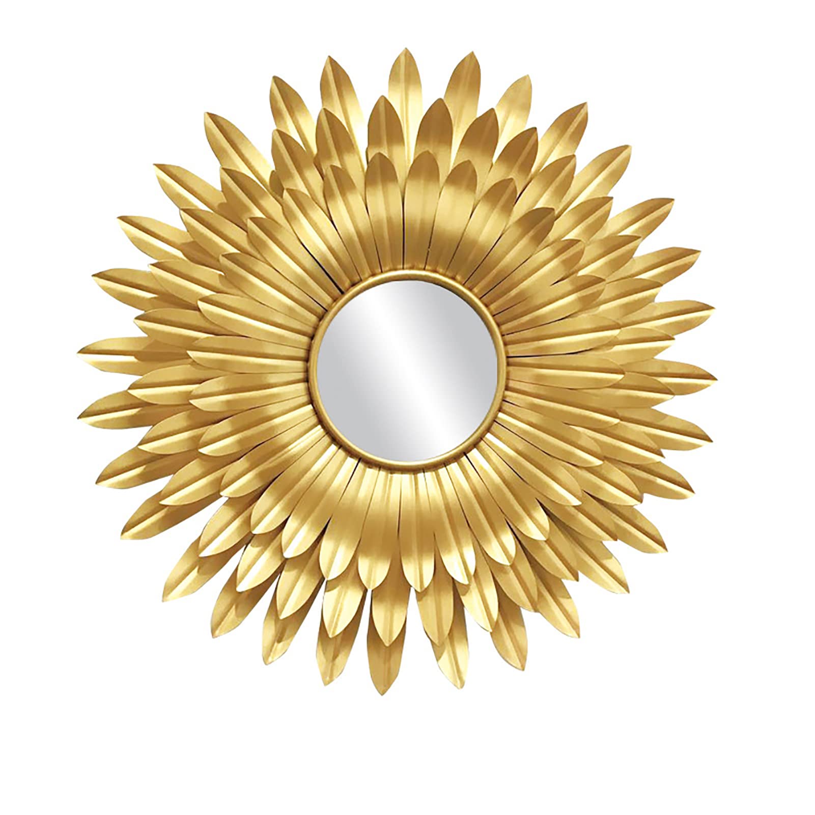Gold Sunburst Wandspiegel, Metall Dekorative Wandspiegel, Wandspiegel zum Aufhängen für Wohnzimmer, Moderner Akzentspiegel Wanddekor für Schlafzimmer Kamin