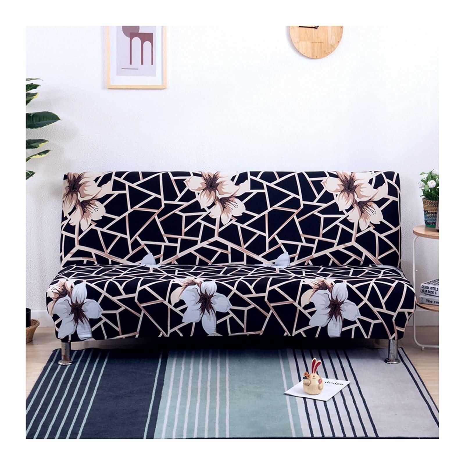 Housse de canapé motif fleur pour salon moderne, protection sofa 120-155cm