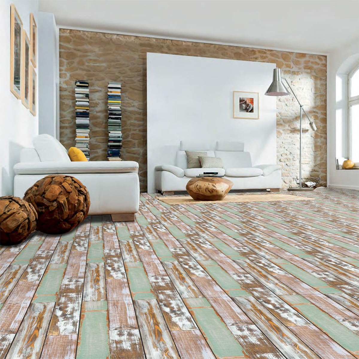5 Piezas de Pegatinas Autoadhesivas para Suelo Pvc Efecto Madera
