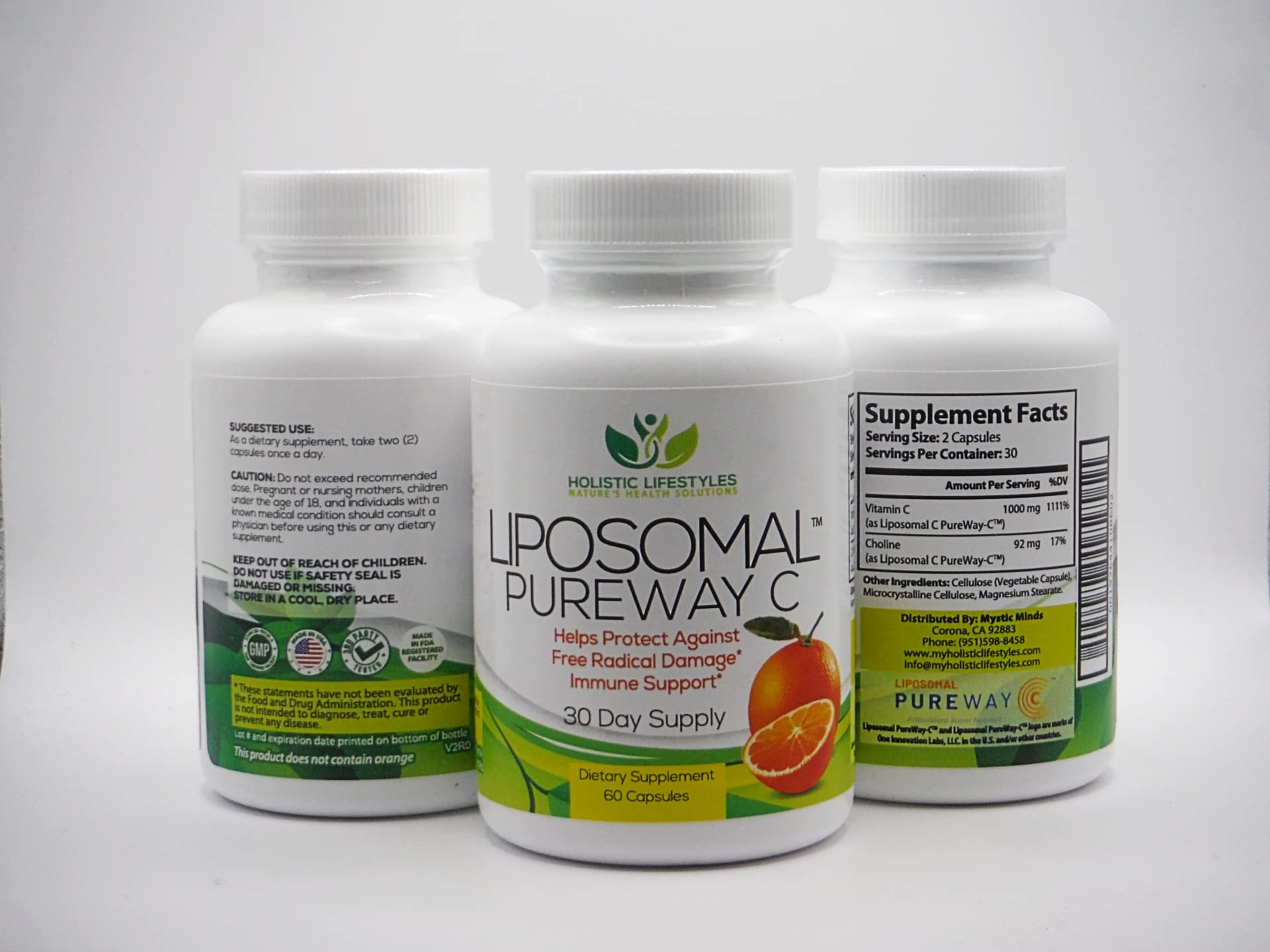 Liposomal PureWay-C 1000 mg Advanced Absorption Vitamin C Supplement for Immune Support & Free Radical Damage Protection 60 Capsules