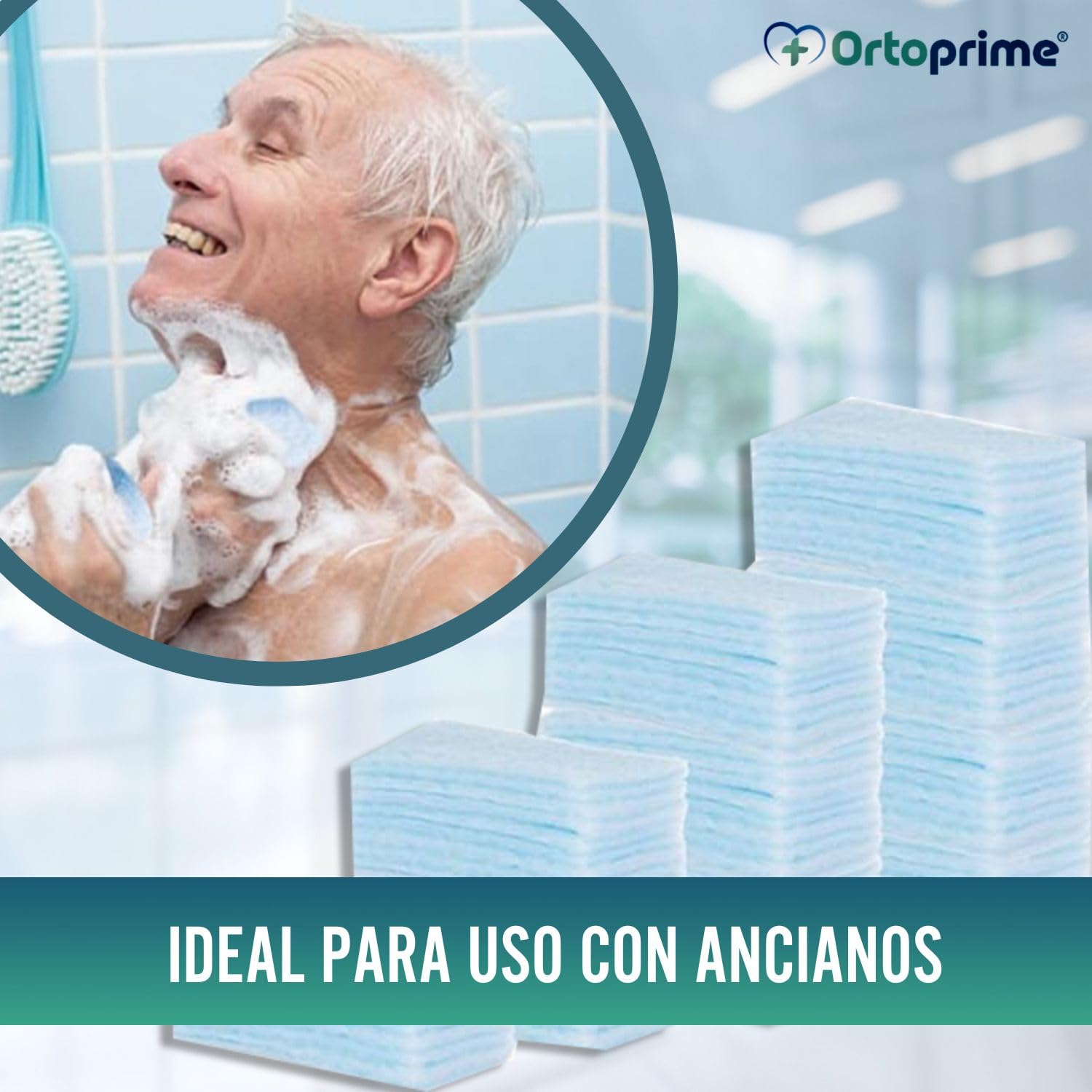 OrtoPrime 240 Esponjas Jabonosas Desechables Hipoalergénicas Suaves - Toallitas Jabonosas para Bebes Niños y Adultos