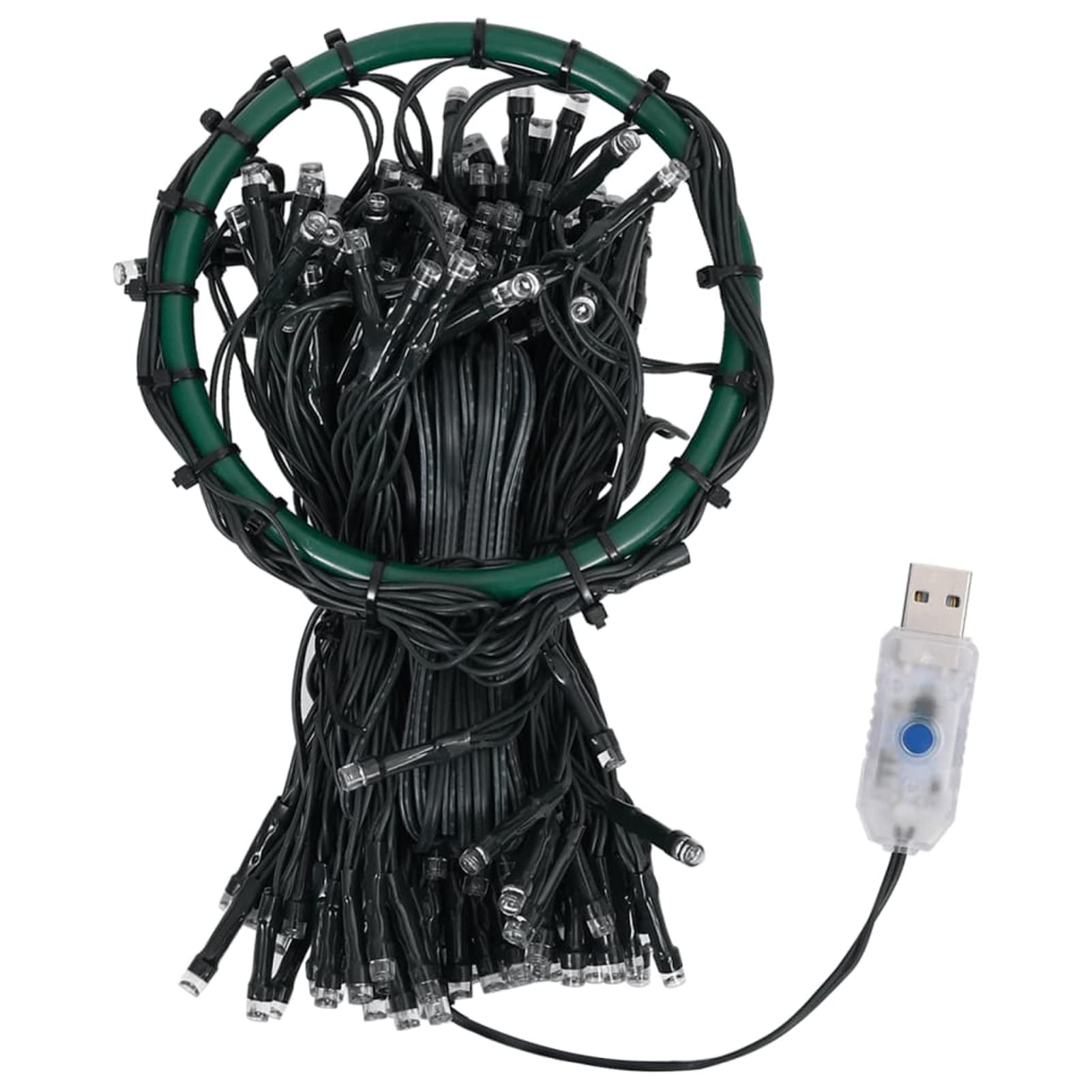 IKAYAA Lichterkette Weihnachtsbaum mit Ring und 10 Girlanden, 500 LED Lichterkette Weihnachtsbaum Außen, Christbaumbeleuchtung Innen, Weihnachtsbaum Lichterkette für 500cm Tannenbaum Warmweiß