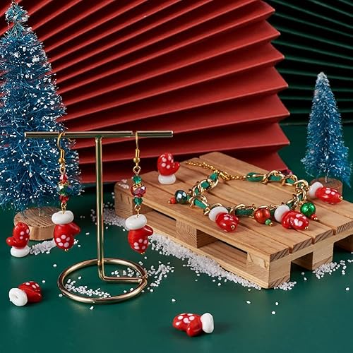 Miniatura 2 de 55 cuentas de cristal de Navidad, muñeco de nieve, Papá Noel, árbol de Navidad, guante, bota, cuentas para pulseras, collares, joyas, adorno para el