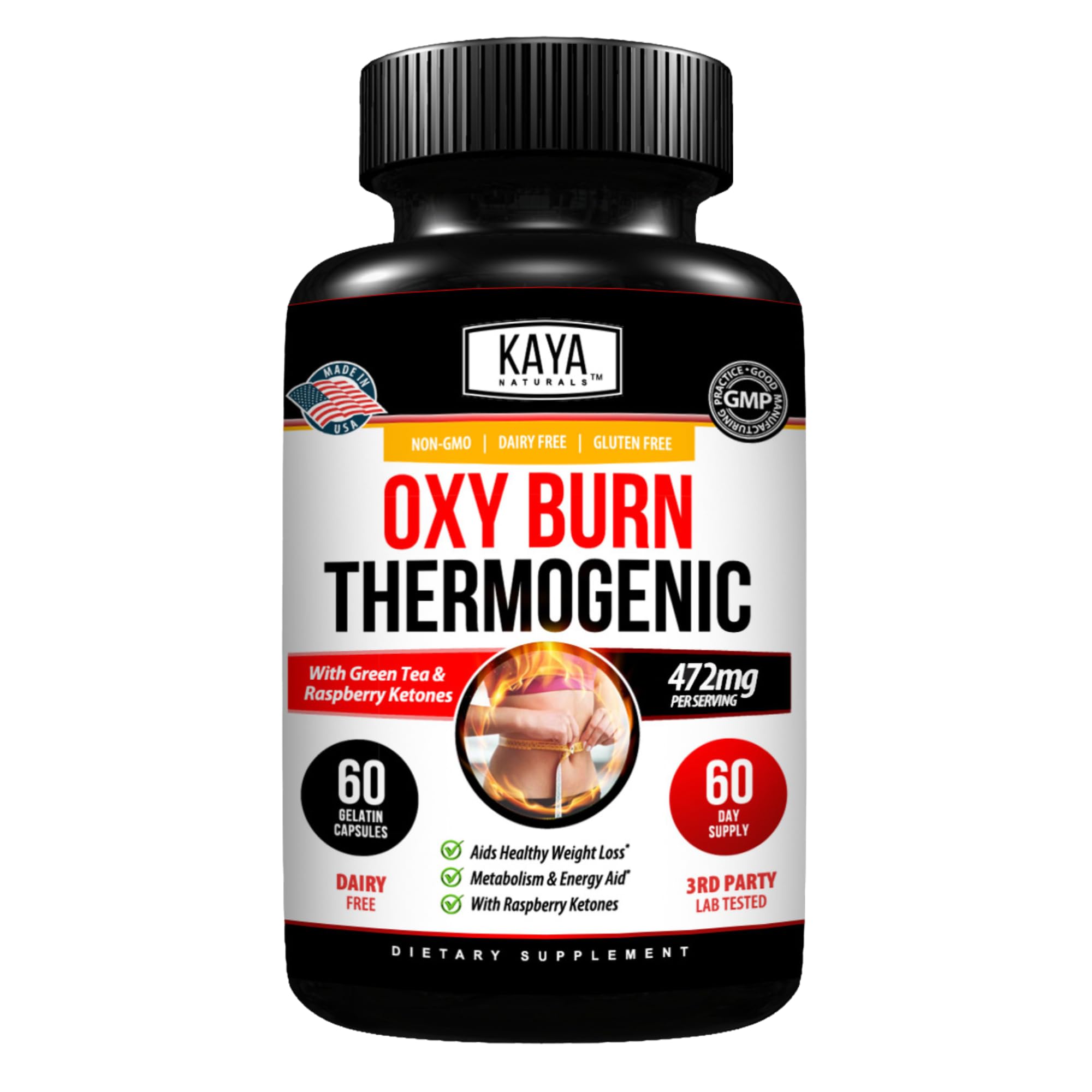 Kaya Naturals Supreme Fat Burner - Weight Loss Pills Women & Men - Appetite Suppressant Supplement - Powerful Thermogenic Diet Pills - Natural Energy Boost Oxy Burn 60 Count