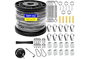 1/8" Outdoor Curtain Wire | String Light Wire Rope Kit for Lighting,...