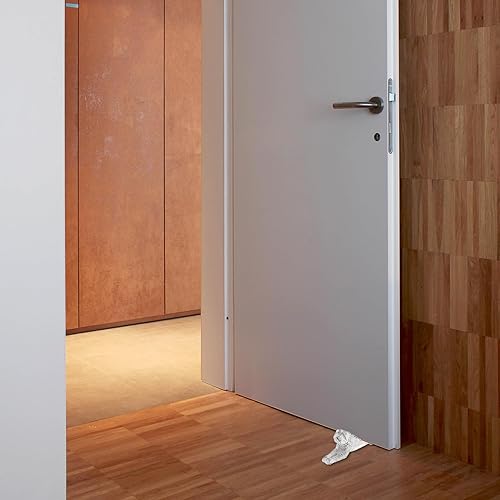 Miniatura 7 de Sumnacon Tope de puerta de perro de hierro fundido, resistente y rústico, evita perforar agujeros, cuña de puerta de metal vintage en la superficie