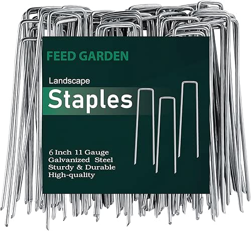 FEED GARDEN 6 Inch 50 Pack Hot-dip Galvanized Landscape Staples