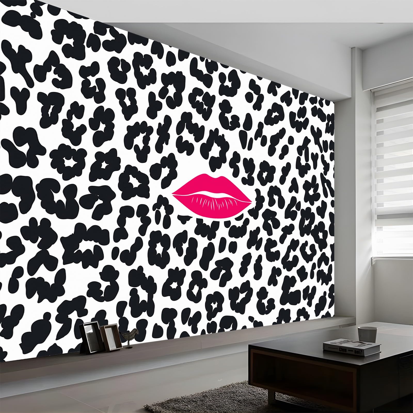 Tapeta 250 x 175 cm, tapeta z włókniny, różowa plama po pocałunku, wodoodporna, folia ochronna na ścianę, do sypialni, salonu, folia meblowa, tapeta ścienna, fototapeta biała, w zestawie z poradnikiem