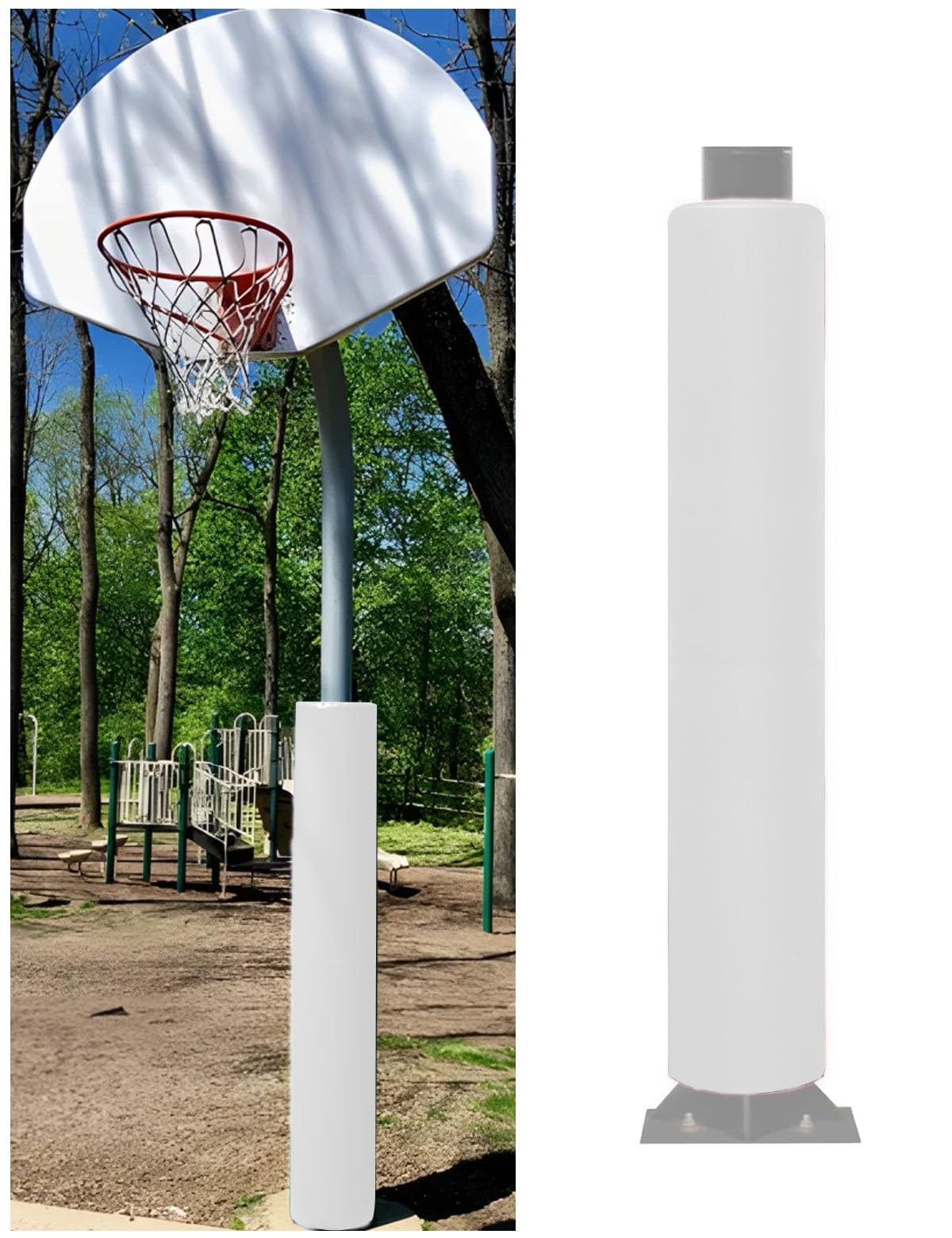 Aeovot Basement Garage Pole Padding - Wrap Around Basketball Pole Padding Outdoor, All Weather Basketball Pads, Poles Mat for Gymnasium/Basement/Playground