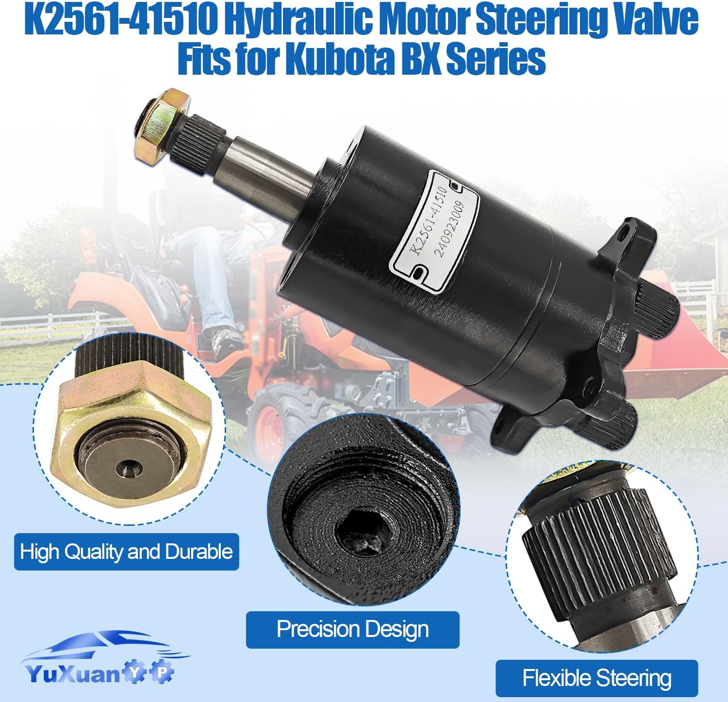 150L0065 Hydraulic Motor Steering Valve Fits for Kubota BX1870 BX2200 BX2230 BX1500 BX1800 BX1830 BX1850 BX1860 BX1880 BX2350 BX2360 BX2370 BX2380 BX2660 BX2670 BX2680# K2561-41510
