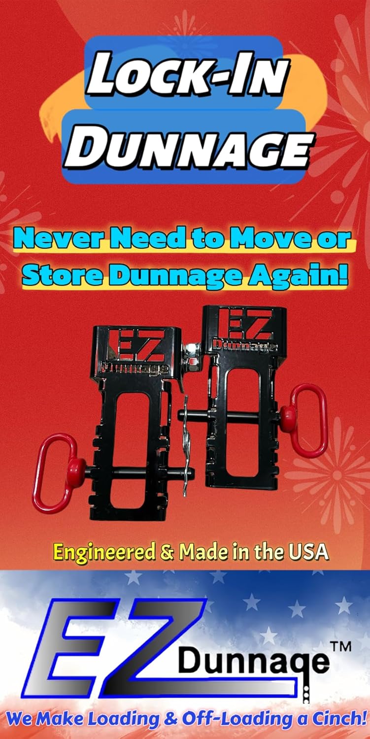 EZ Dunnage™ Stake Pocket Dunnage Lock in Dunnage No Need to Move Dunnage Before/After Loading for Utility Trailers, Hotshot, Gooseneck Trailer, and Flatbed Trucks Compatible