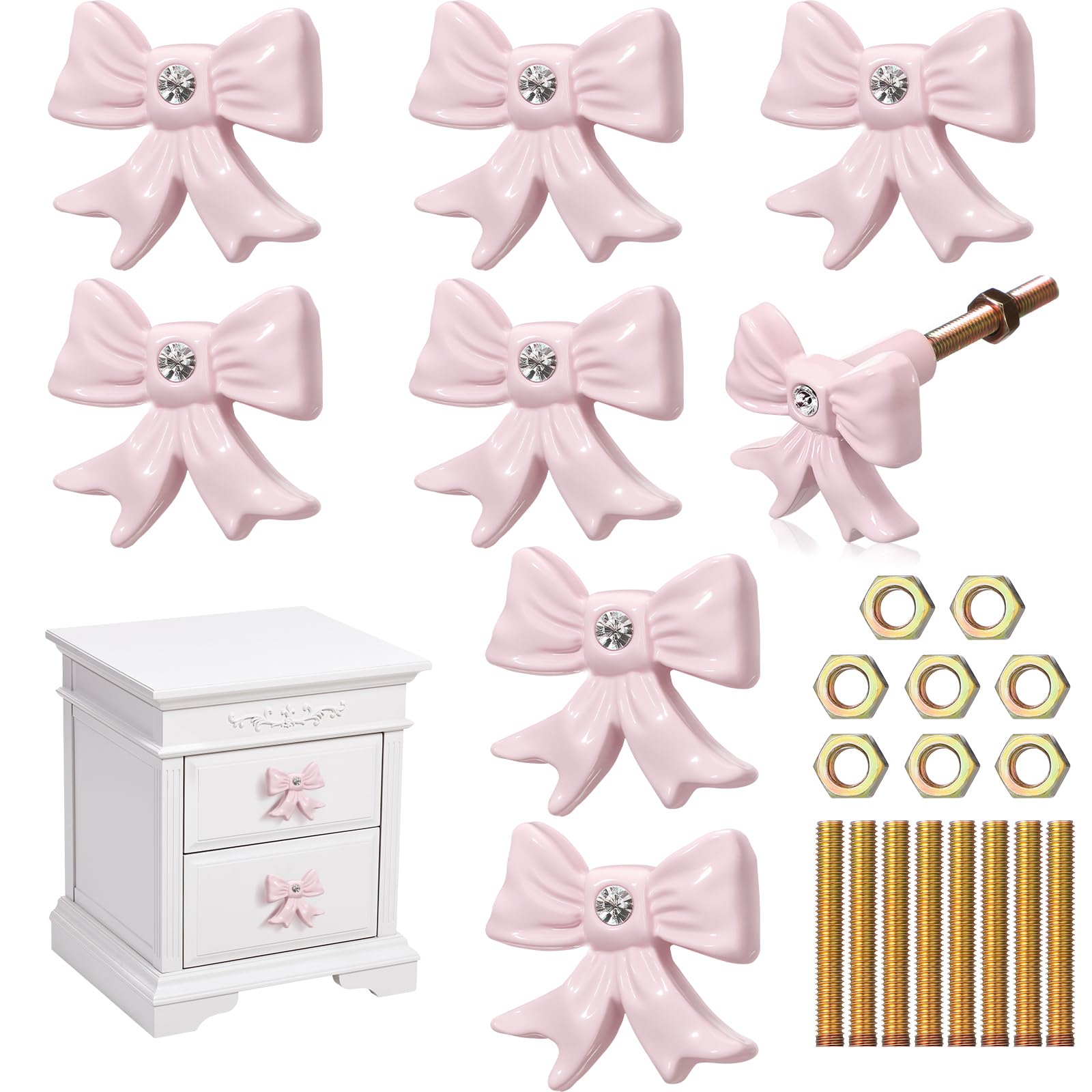 pink bow dresser knobs Amazon.com: BOOMLATU Pink Bow Cabinets Knobs Cupboard Pulls Dresser Drawer Pack of 2,Wood Decorative Cabinet Handles for Kitchen Furniture Kids Girl Women Room : Baby