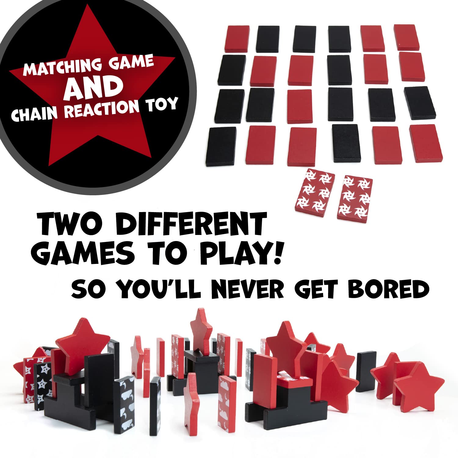 Amazon.com: MindWare Tumble Stars 多米諾骨牌兒童遊戲| 適合3 歲及以上兒童的趣味遊戲: 玩具和遊戲