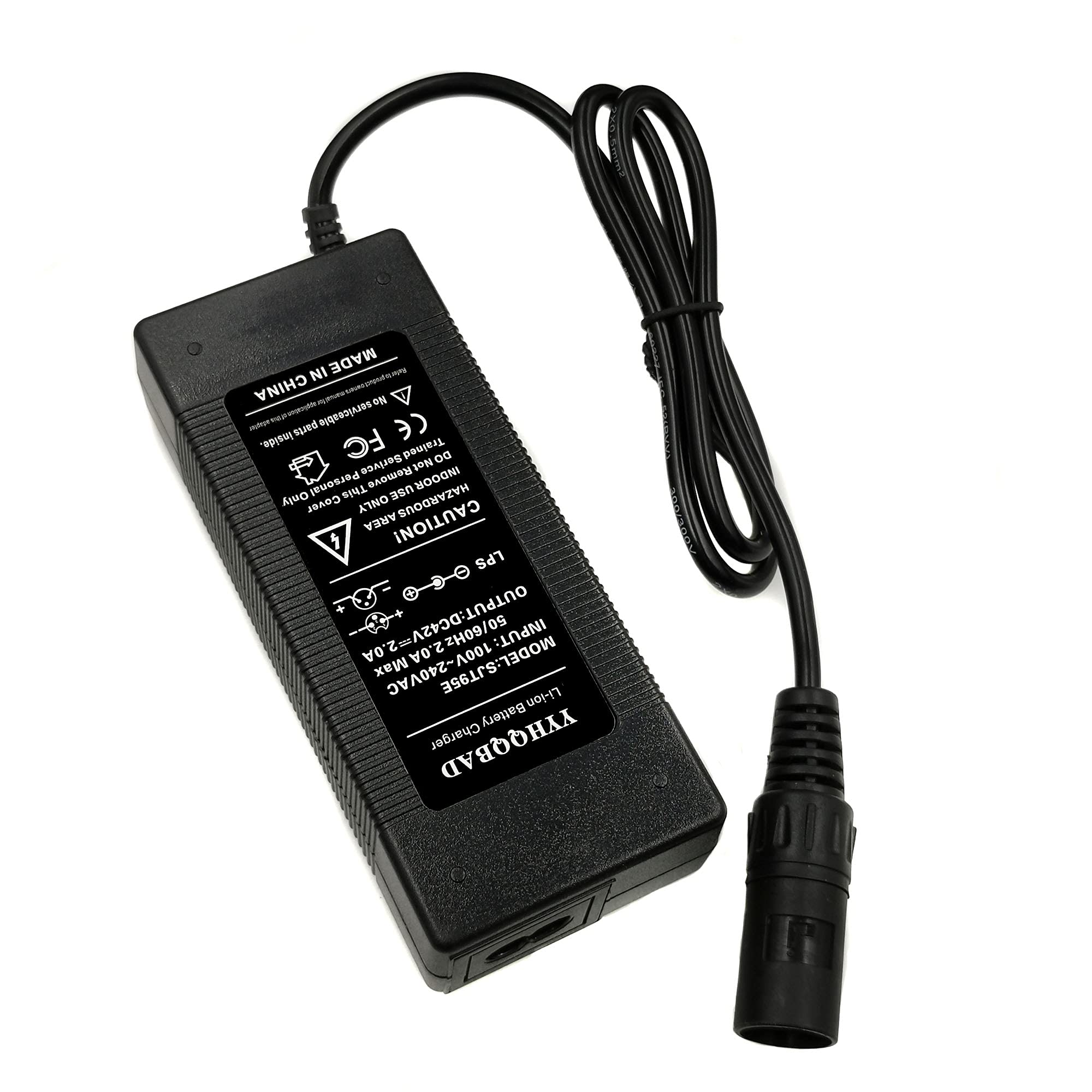 Caricabatteria agli ioni di litio da 36 V 2 A Caricabatteria da 42 V 2 A al litio Caricabatterie ai polimeri di litio per connettore XLRM a 3 pin per eBike elettrico da 36 V serie 10